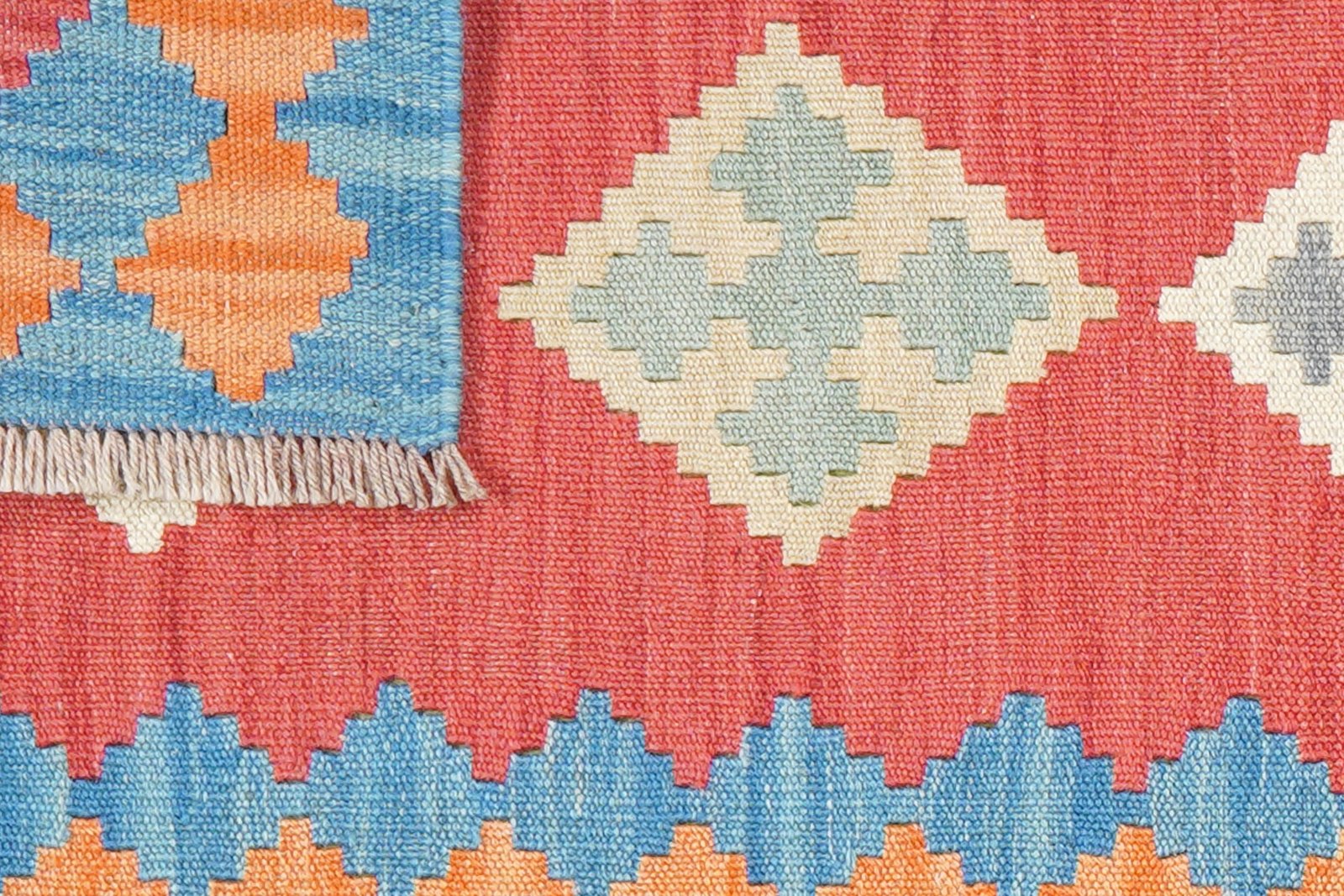 Kelim Gashgai — Handmade, 60x189 cm, Red, 100% Virgin Wool | View 6