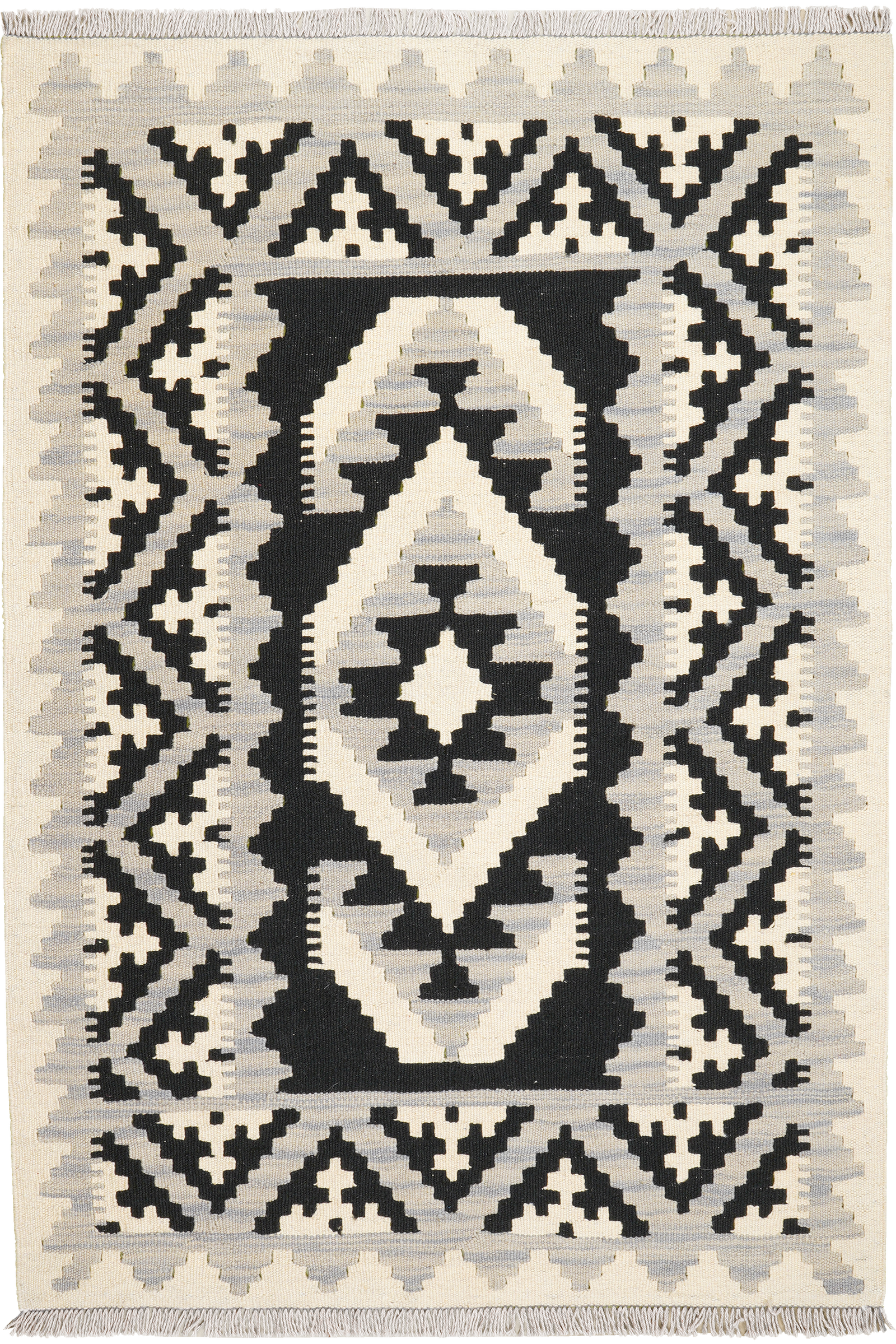 Kelim Gashgai — Handgefertigt, 147x102 cm, Beige, 100% Virgin Wool | Main view