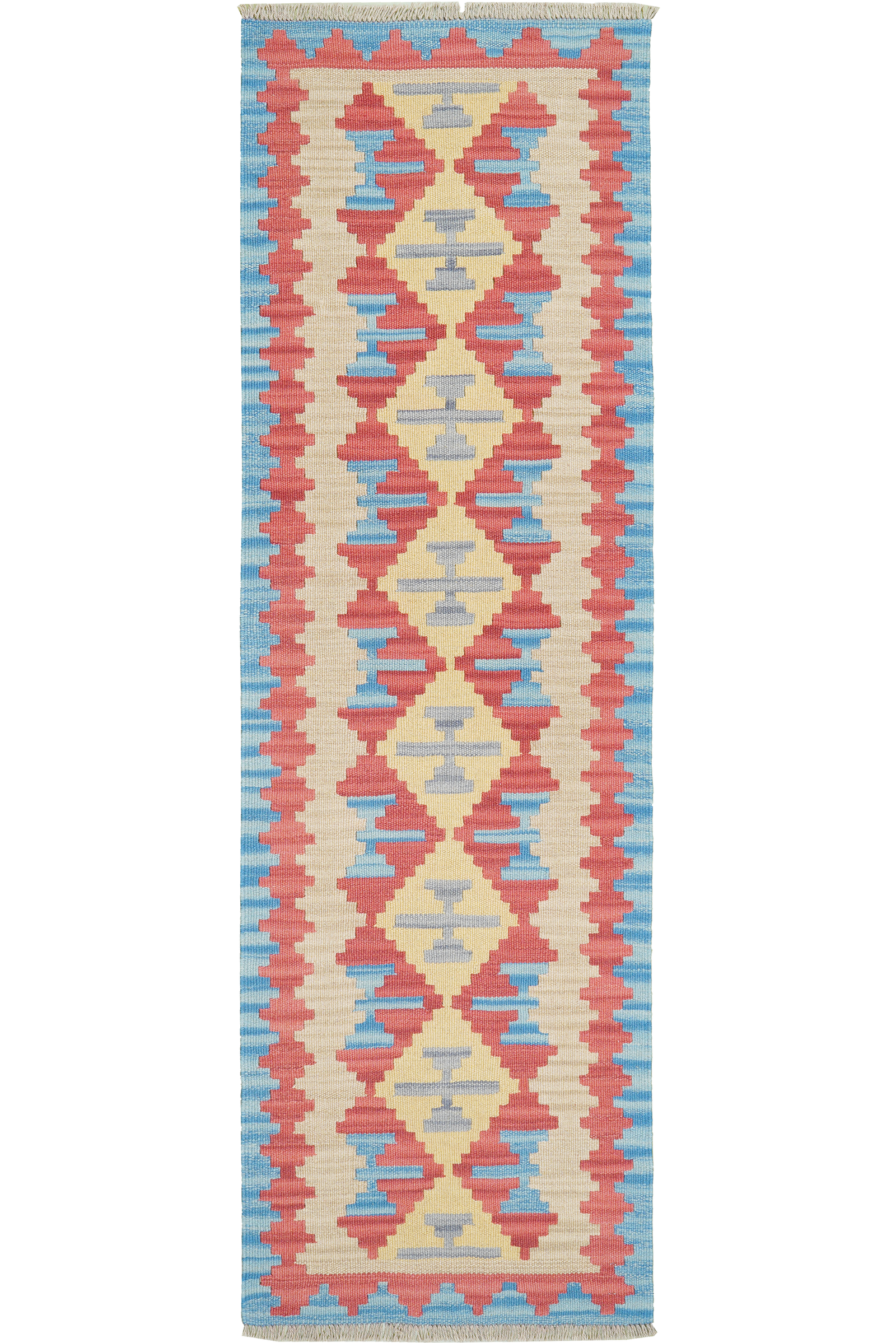 Kelim Gashgai — Handgefertigt, 189x58 cm, Rot, 100% Virgin Wool | Main view