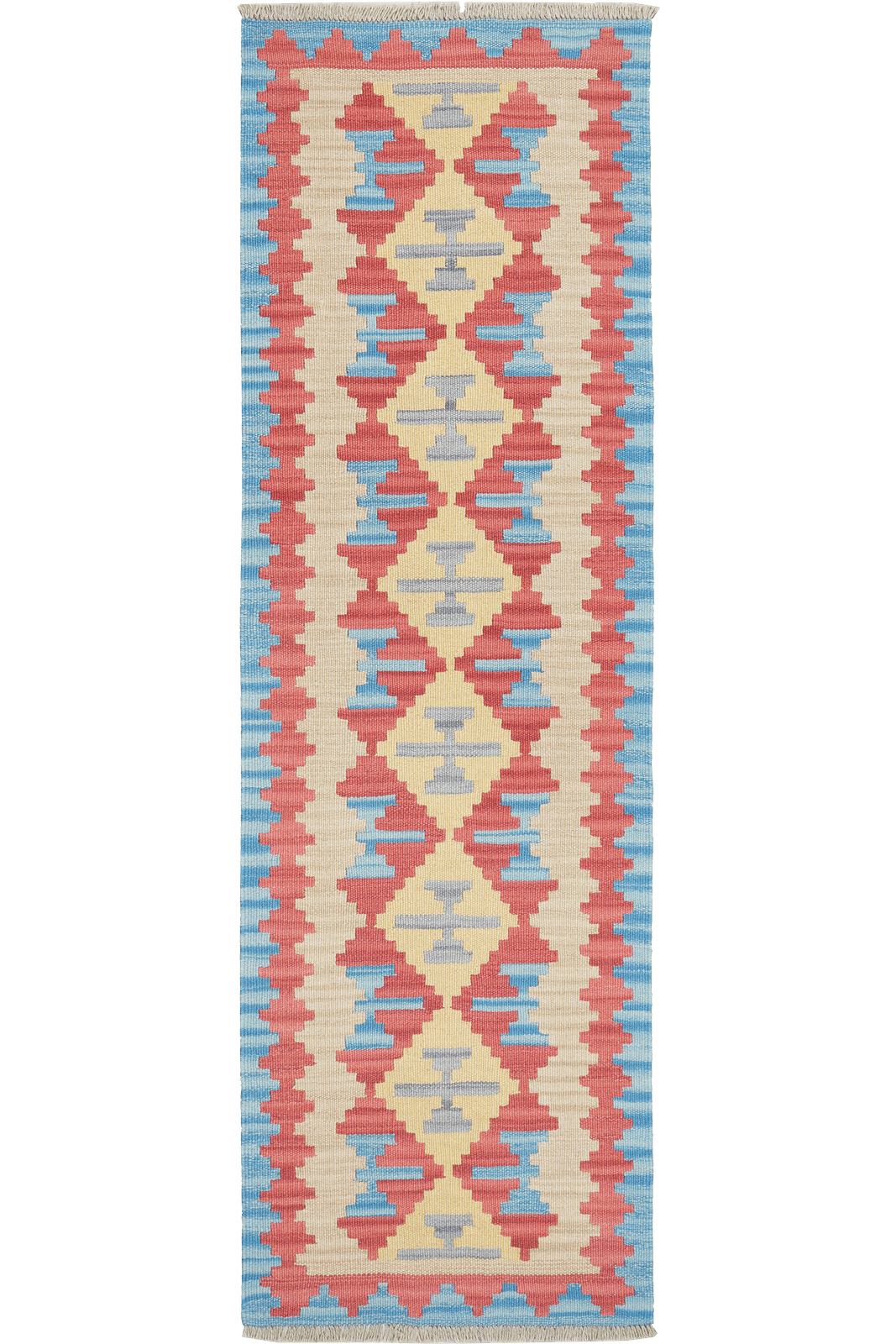 Kelim Gashgai — Handmade, 58x189 cm, Beige, 100% Virgin Wool | Main view