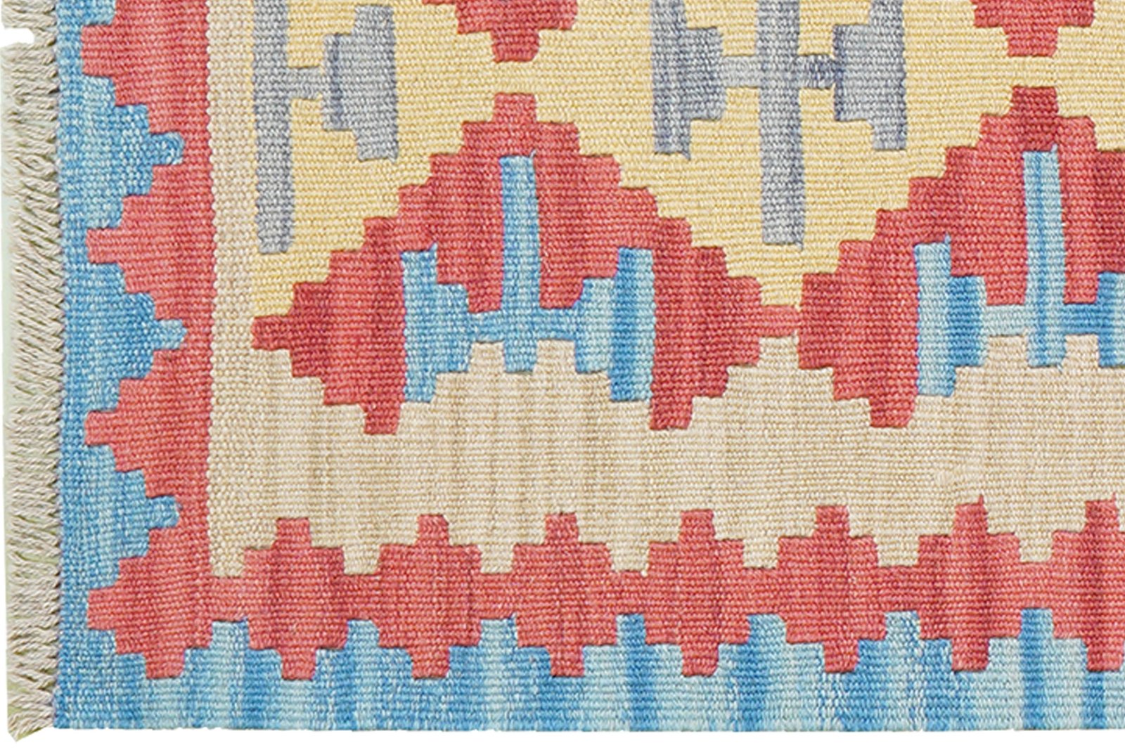 Kelim Gashgai — Handmade, 58x189 cm, Beige, 100% Virgin Wool | View 3