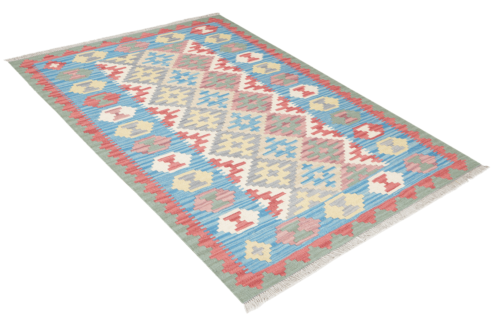 Kelim Gashgai — Handmade, 105x157 cm, Beige, 100% Virgin Wool | View 4