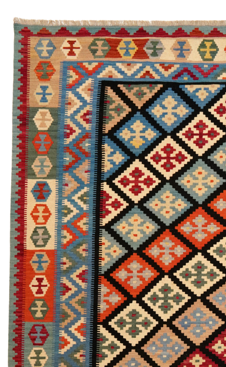 Kelim Gashgai — Handgefertigt, 346x269 cm, Bunt, 100% Virgin Wool | View 4