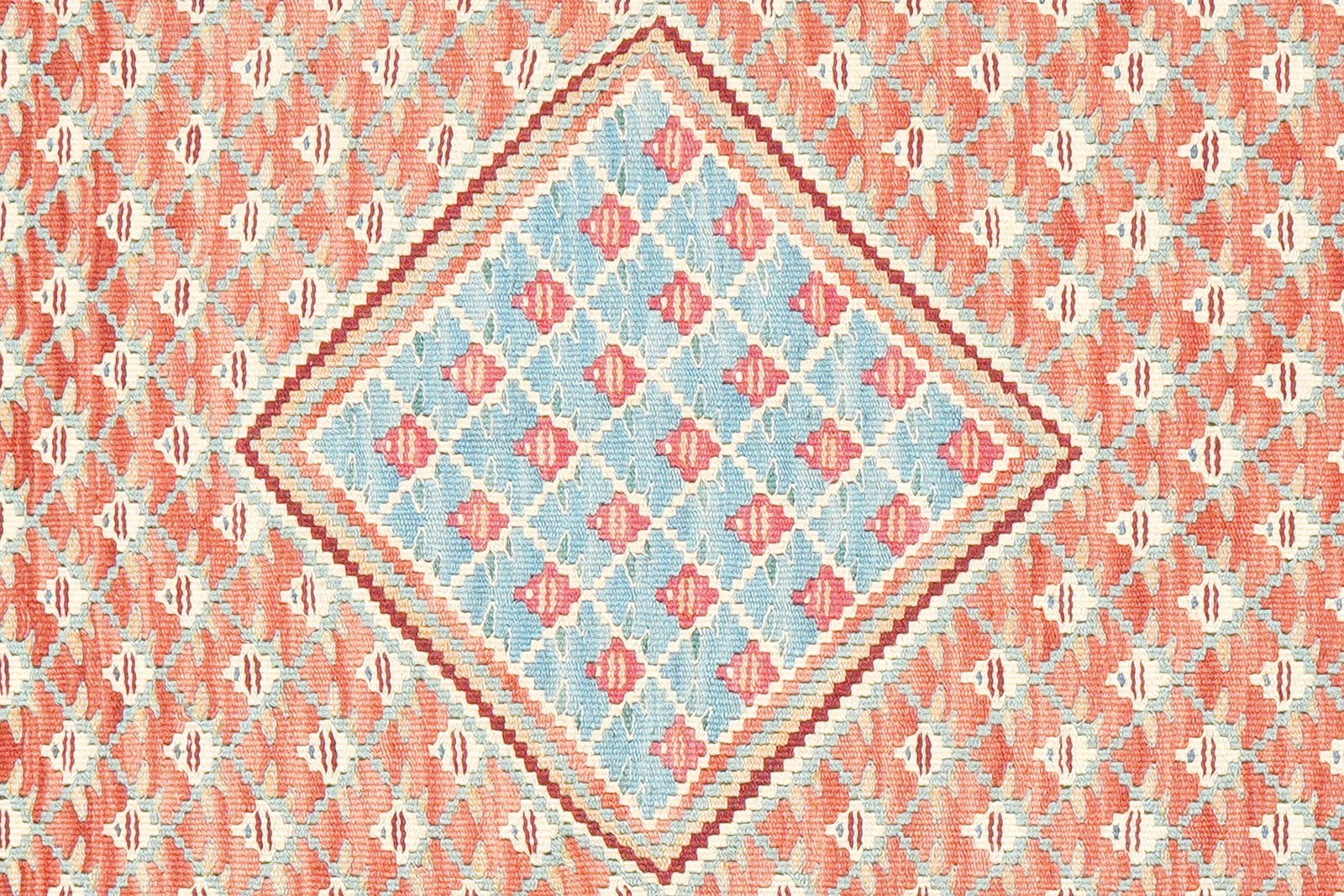 Kelim Senneh — Handmade, 104x141 cm, Blue, 100% Virgin Wool | View 5