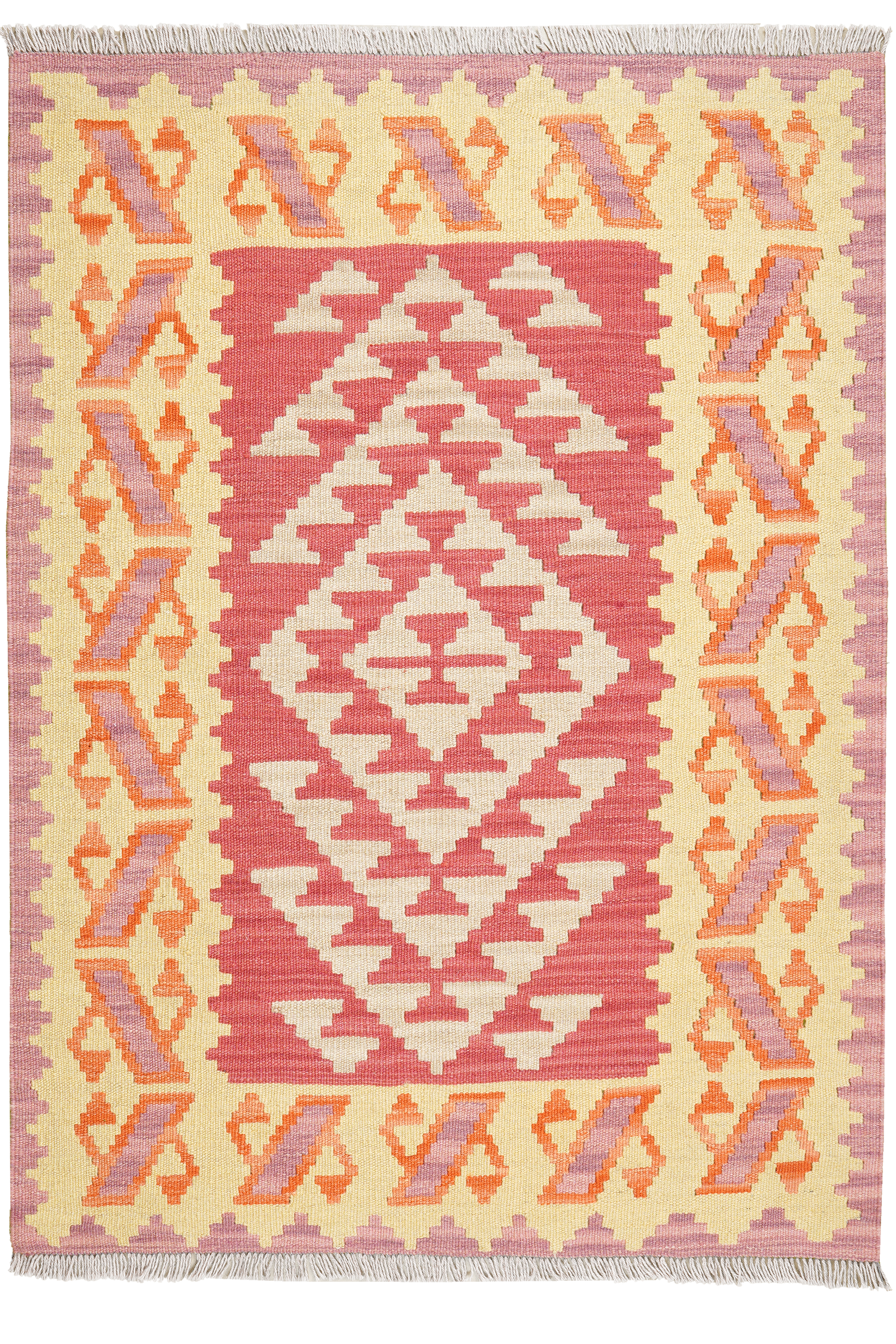 Kelim Gashgai — Handgefertigt, 147x106 cm, Gelb, 100% Virgin Wool | Main view