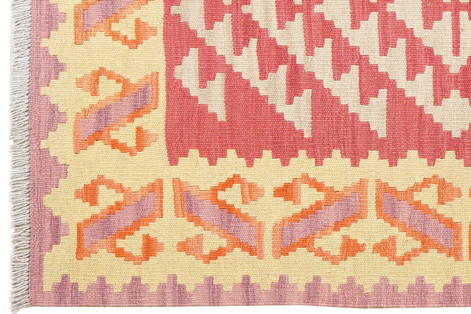 Kelim Gashgai — Handmade, 106x147 cm, Beige, 100% Virgin Wool | View 3