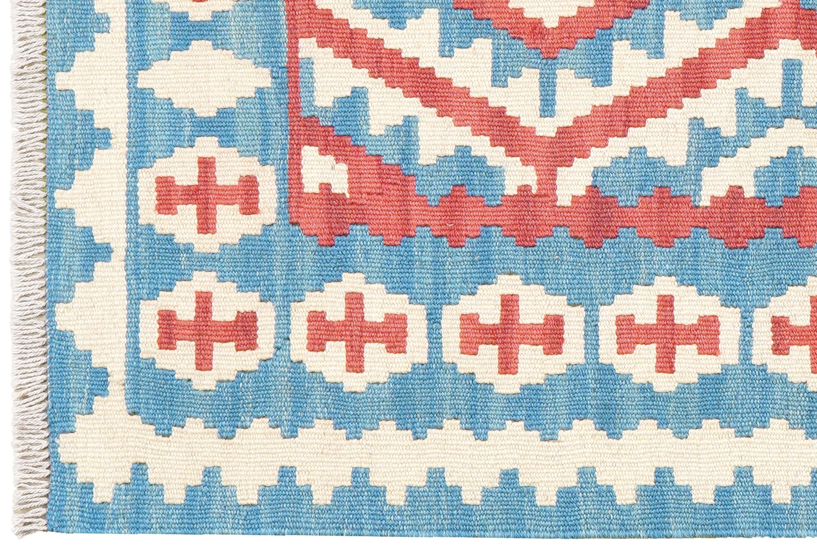 Kelim Gashgai — Handmade, 84x122 cm, Blue, 100% Virgin Wool | View 3
