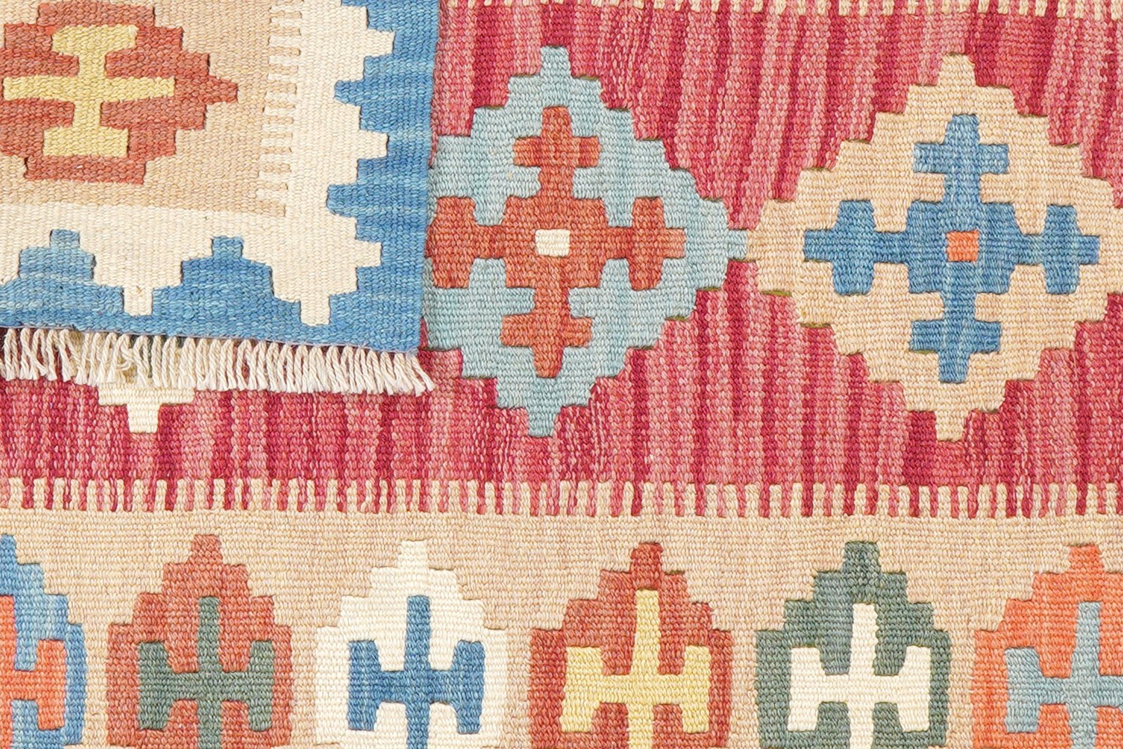 Kelim Gashgai — Handmade, 85x125 cm, Red, 100% Virgin Wool | View 6