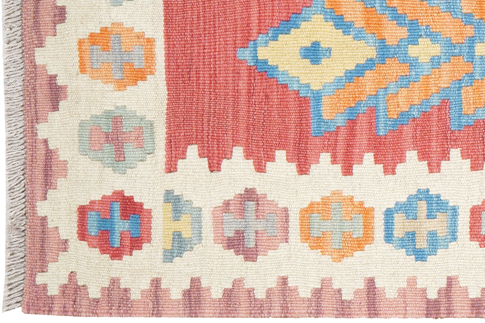 Kelim Gashgai — Handmade, 66x241 cm, Red, 100% Virgin Wool | View 3