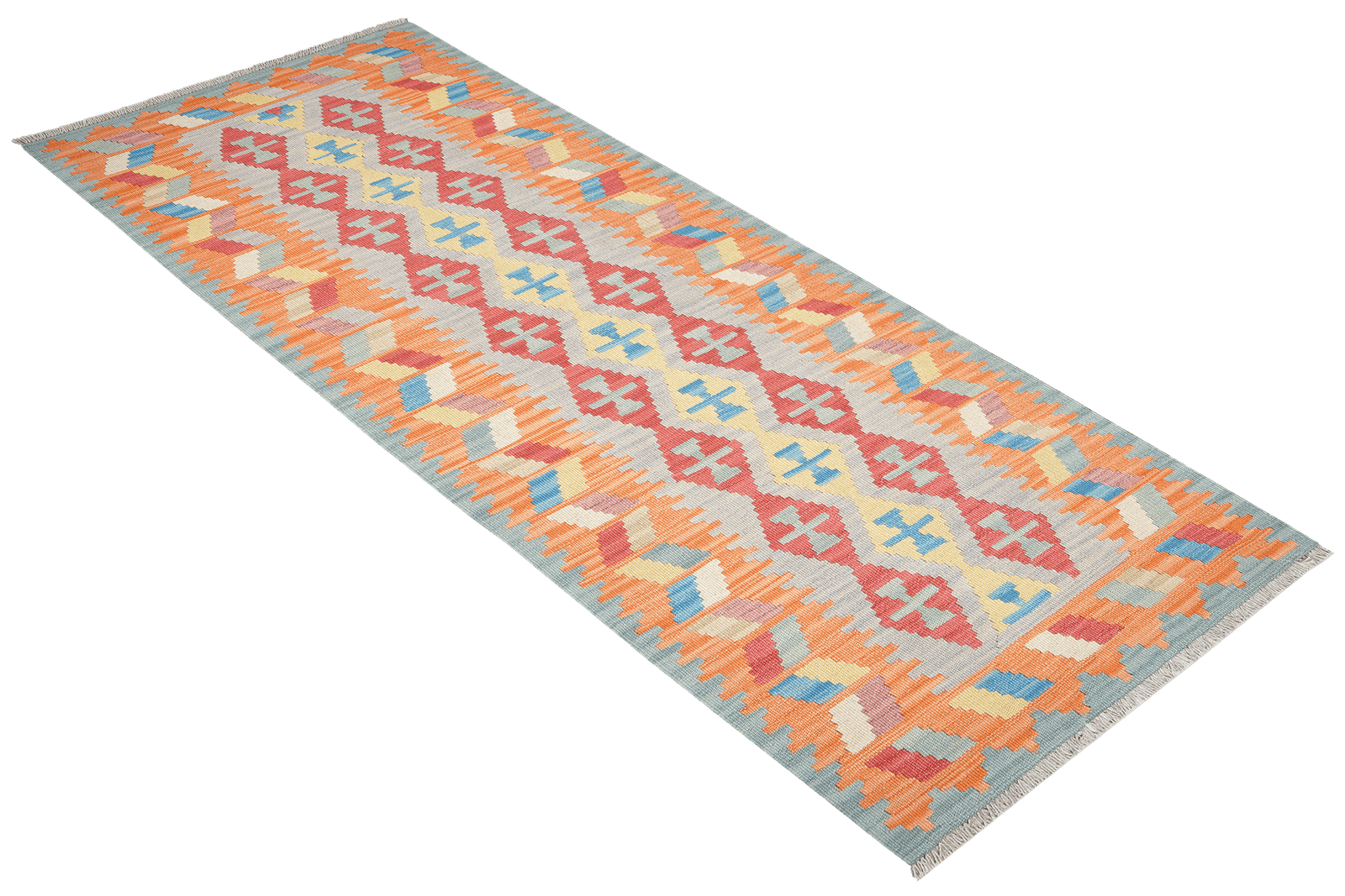 Kelim Gashgai — Handmade, 82x237 cm, Grey, 100% Virgin Wool | View 4