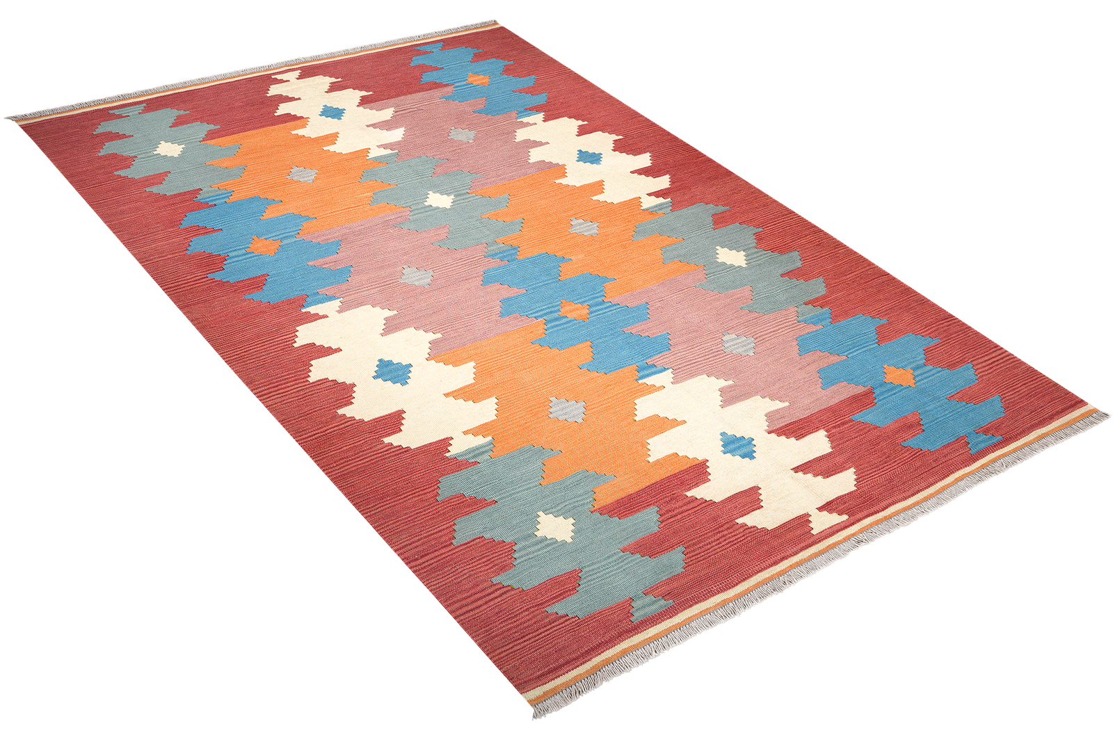 Kelim Gashgai — Handgefertigt, 242x169 cm, Rot, 100% Virgin Wool | View 5