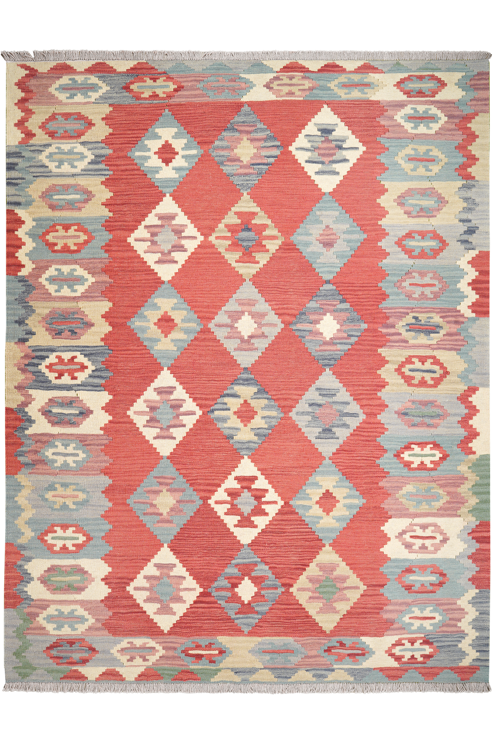 Kelim Gashgai — Handgefertigt, 232x180 cm, Bunt, 100% Virgin Wool | Main view