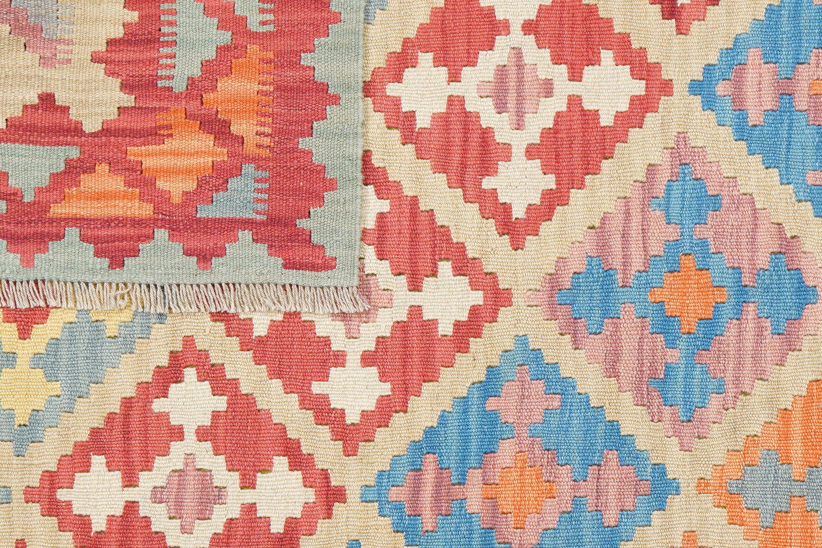 Kelim Gashgai — Handgefertigt, 194x158 cm, Rot, 100% Virgin Wool | View 7