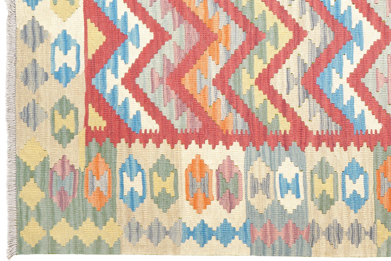 Kelim Gashgai — Handmade, 172x230 cm, Red, 100% Virgin Wool | View 3