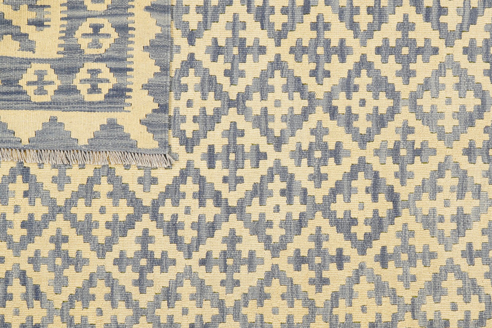 Kelim Gashgai — Handmade, 169x229 cm, Grey, 100% Virgin Wool | View 6