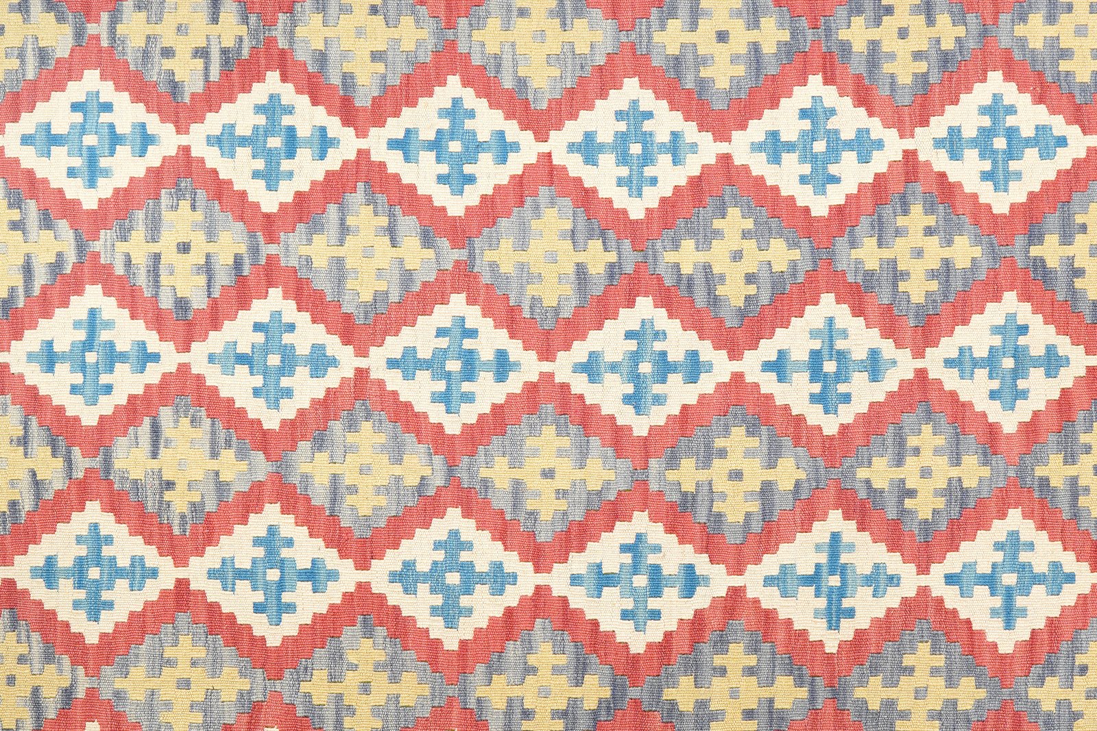 Kelim Gashgai — Handmade, 211x306 cm, Red, 100% Virgin Wool | View 5