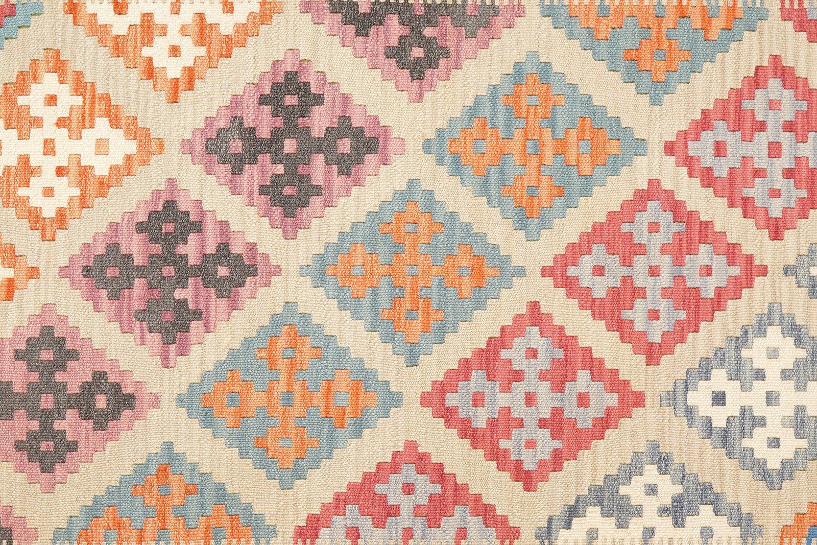 Kelim Gashgai — Handmade, 180x263 cm, Beige, 100% Virgin Wool | View 5