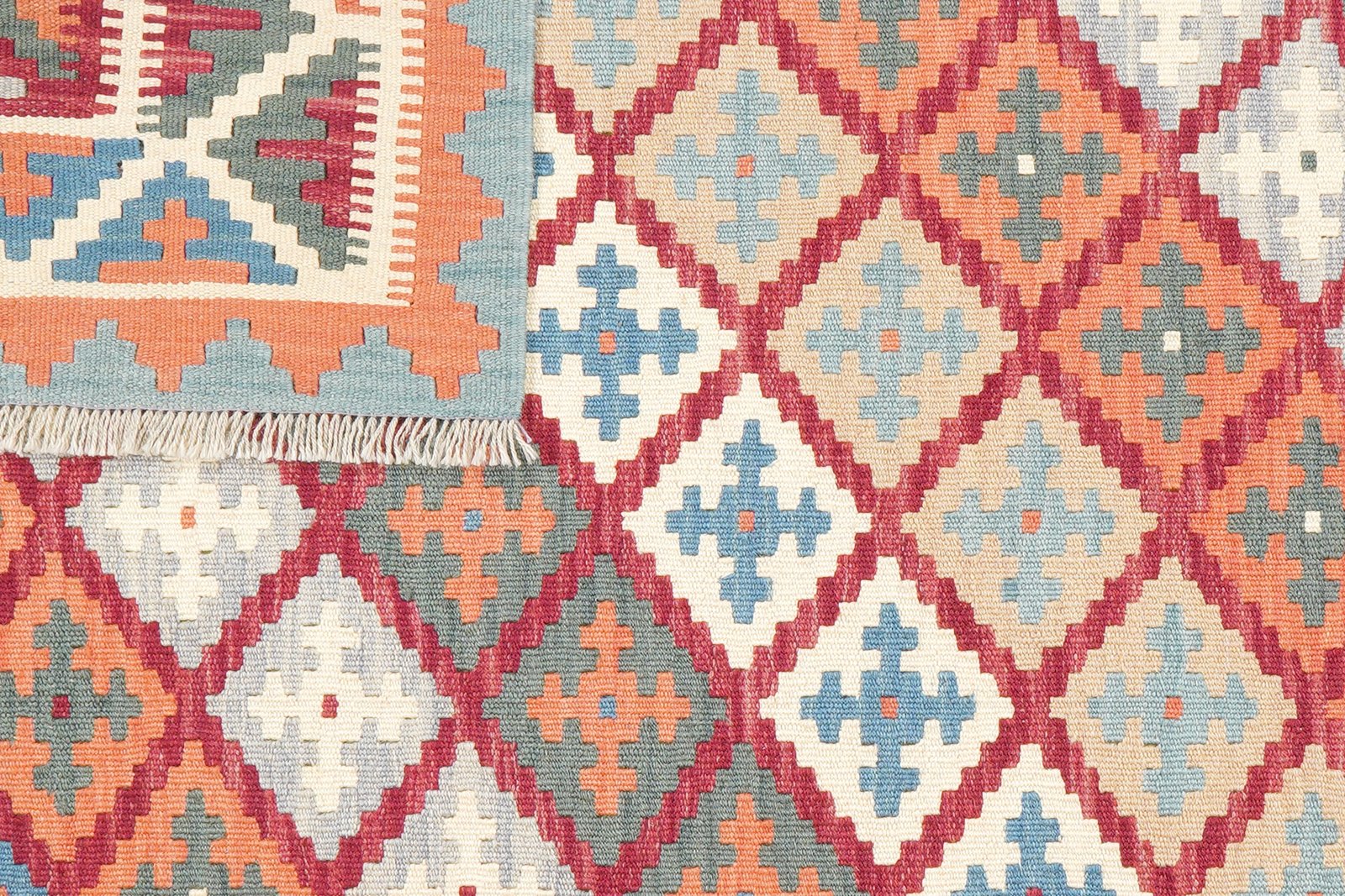 Kelim Gashgai — Handmade, 128x177 cm, Red, 100% Virgin Wool | View 6