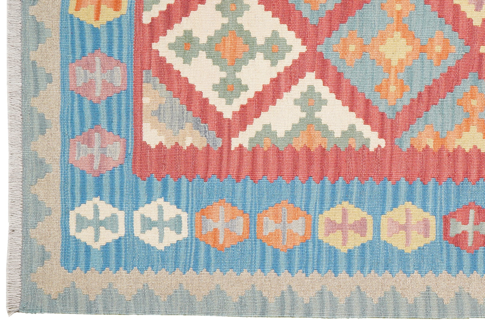 Kelim Gashgai — Handgefertigt, 180x128 cm, Blau, 100% Virgin Wool | View 4