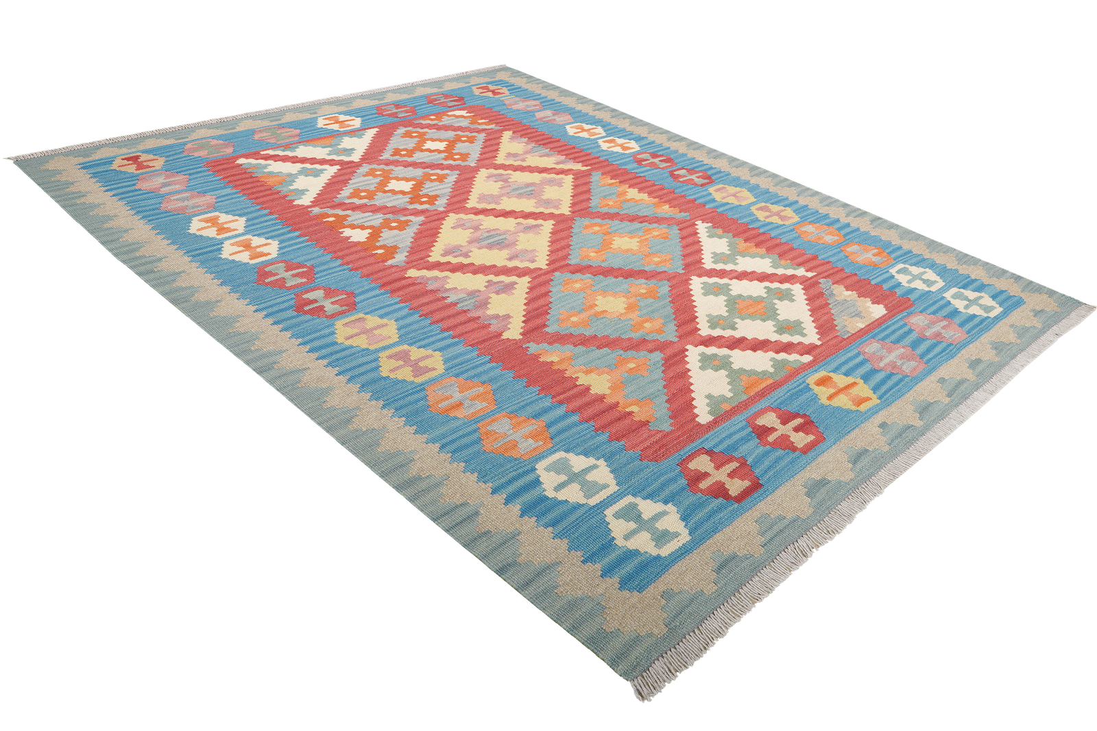 Kelim Gashgai — Handgefertigt, 180x128 cm, Blau, 100% Virgin Wool | View 5