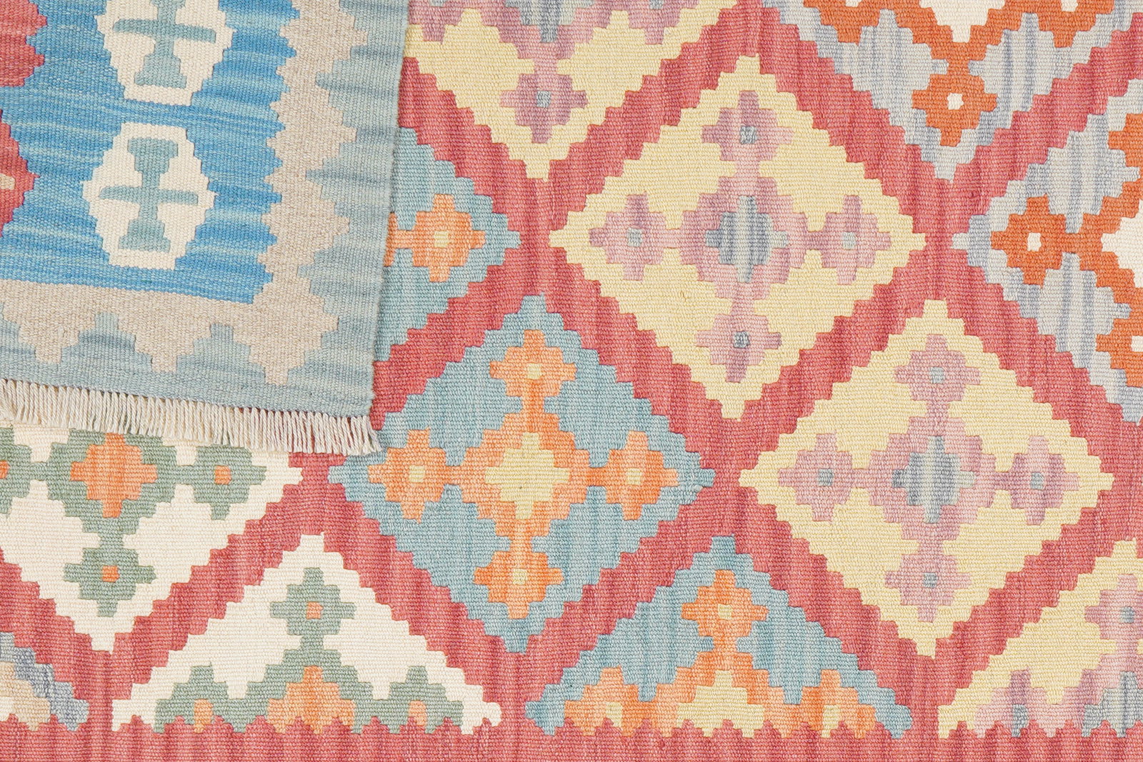 Kelim Gashgai — Handgefertigt, 180x128 cm, Blau, 100% Virgin Wool | View 7