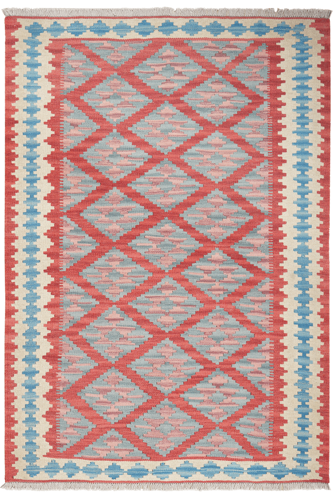 Kelim Gashgai — Handmade, 123x181 cm, Red, 100% Virgin Wool | Main view