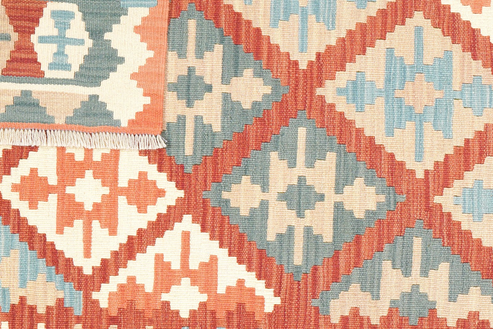 Kelim Gashgai — Handmade, 127x178 cm, Red, 100% Virgin Wool | View 6