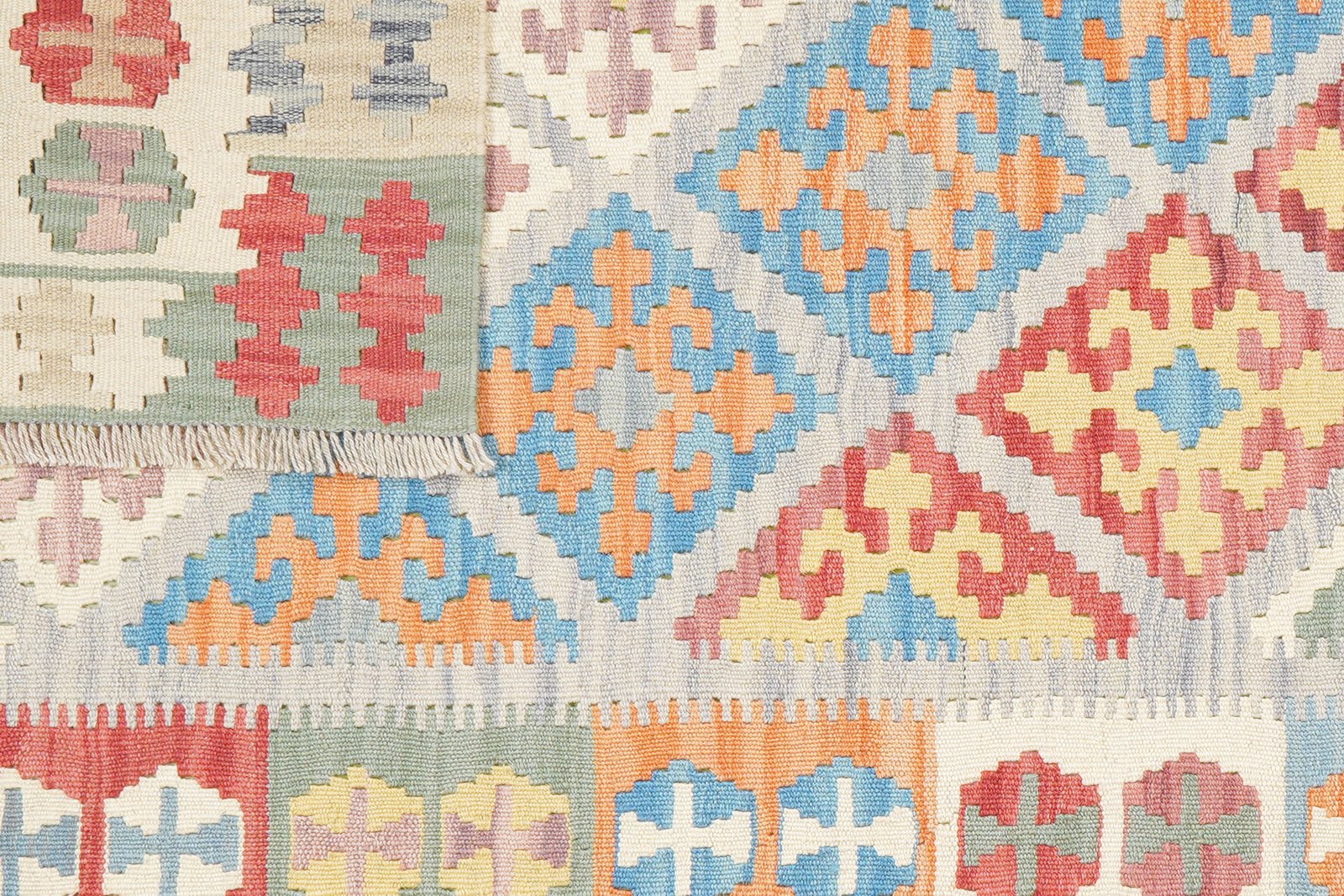 Kelim Gashgai — Handmade, 123x177 cm, Grey, 100% Virgin Wool | View 6