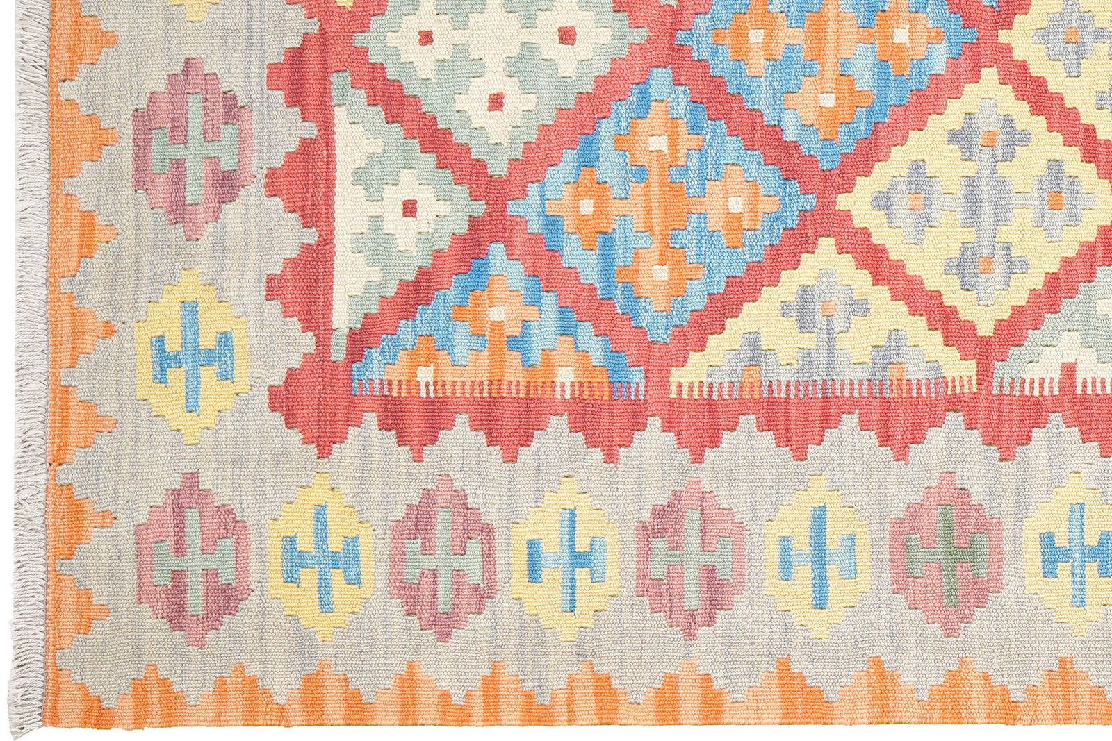 Kelim Gashgai — Handmade, 127x173 cm, Red, 100% Virgin Wool | View 3
