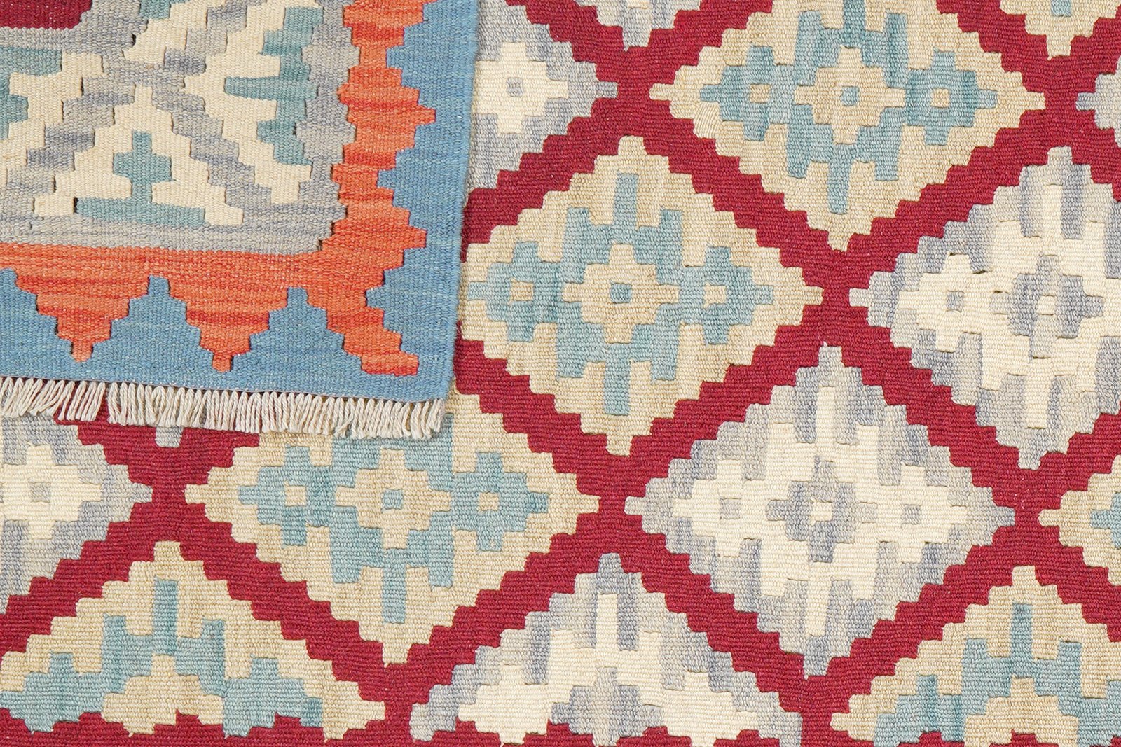 Kelim Gashgai — Handmade, 125x183 cm, Red, 100% Virgin Wool | View 6
