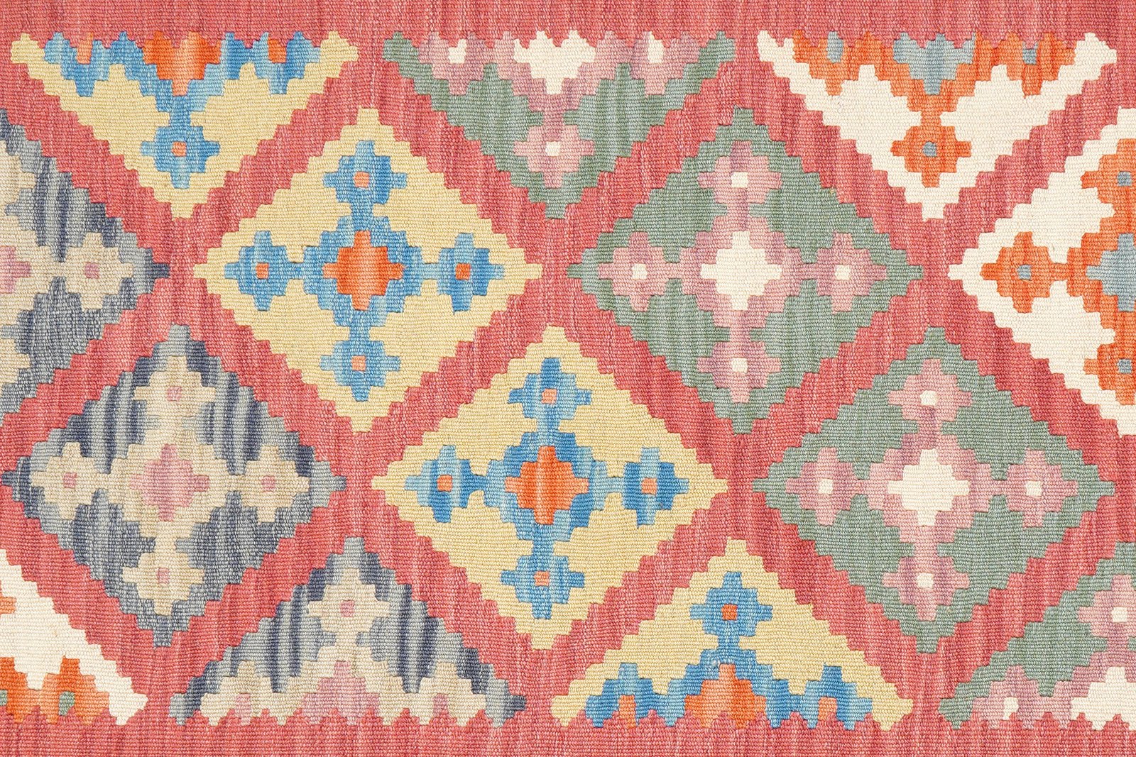 Kelim Gashgai — Handmade, 129x180 cm, Red, 100% Virgin Wool | View 5