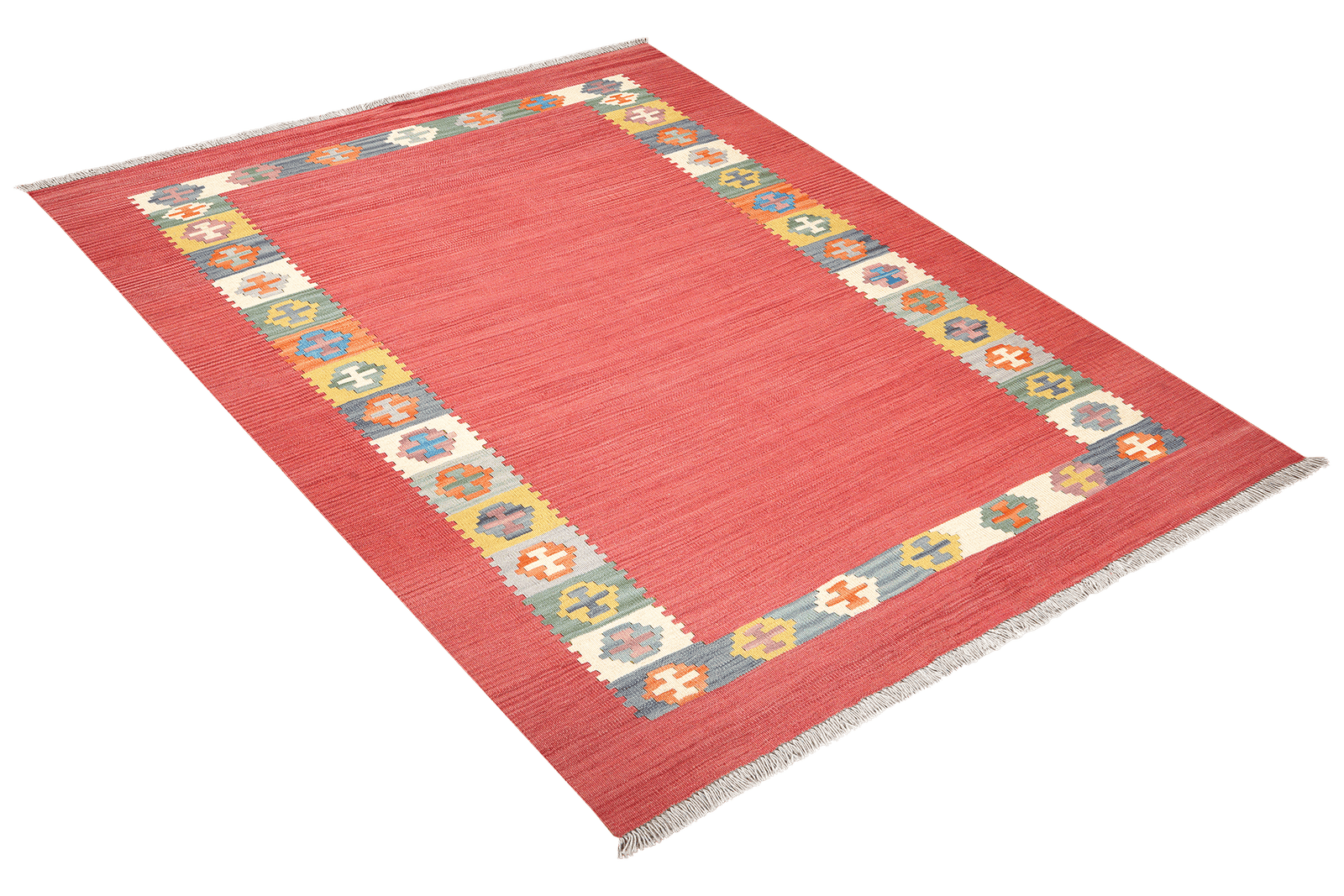 Kelim Gashgai — Handmade, 163x204 cm, Red, 100% Virgin Wool | View 4