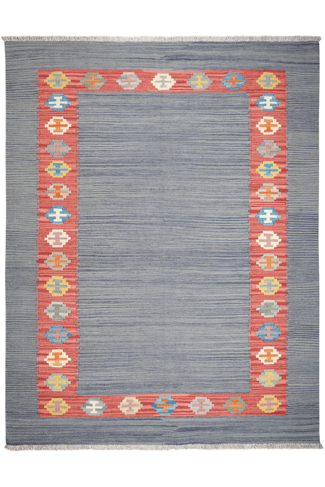 Kelim Gashgai — Handmade, 157x203 cm, Grey, 100% Virgin Wool | Main view