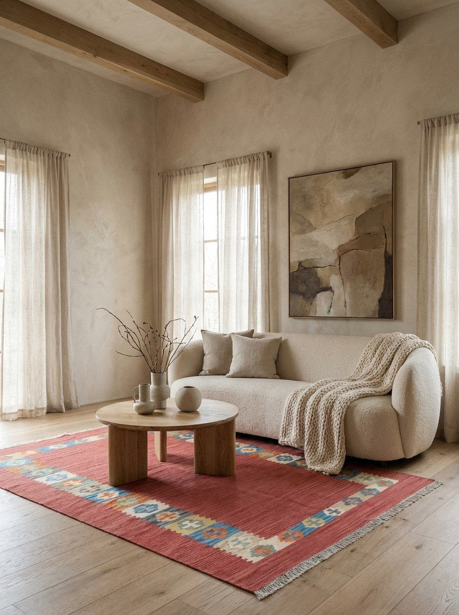 Kelim Gashgai — Handgefertigt, 201x151 cm, Bunt, 100% Virgin Wool | Detail view