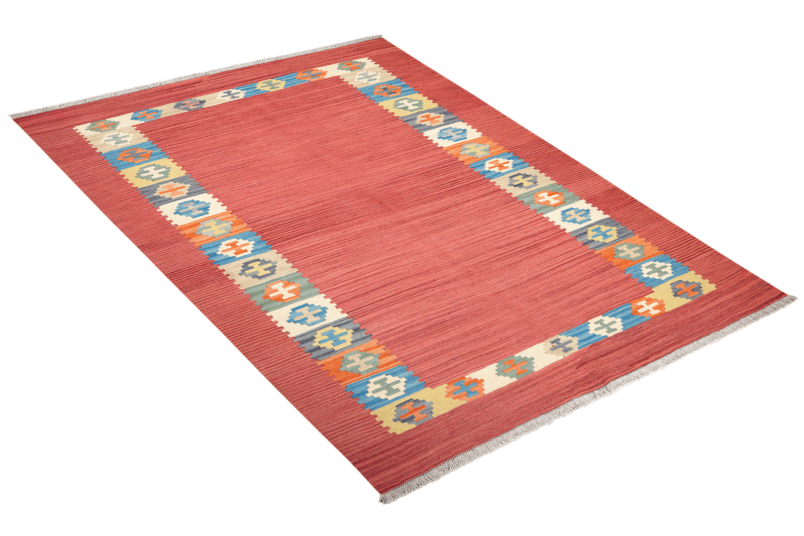 Kelim Gashgai — Handmade, 151x201 cm, Red, 100% Virgin Wool | View 4