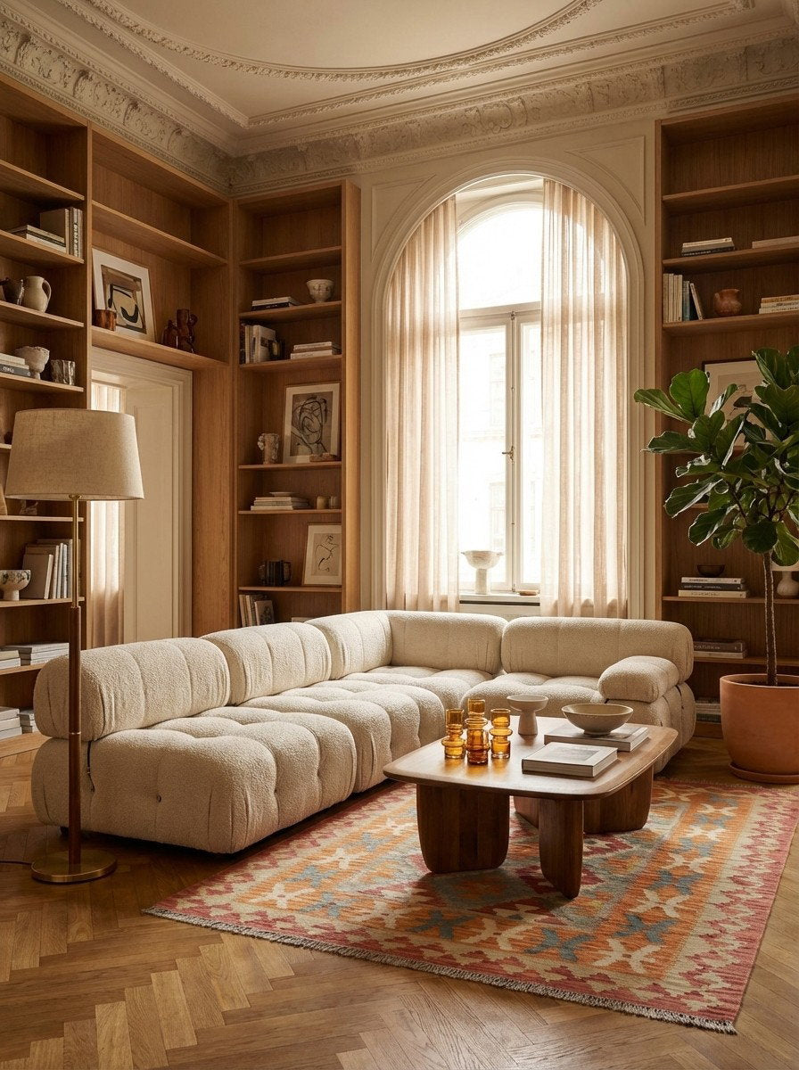 Kelim Gashgai — Handgefertigt, 203x149 cm, Rot, 100% Virgin Wool | Back view