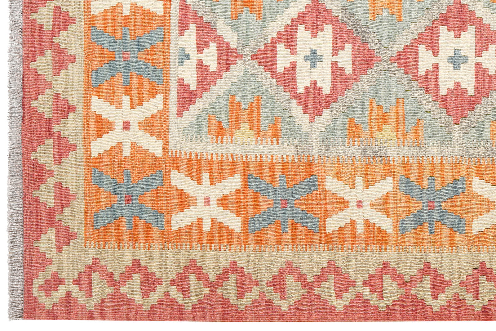 Kelim Gashgai — Handgefertigt, 203x149 cm, Rot, 100% Virgin Wool | View 4