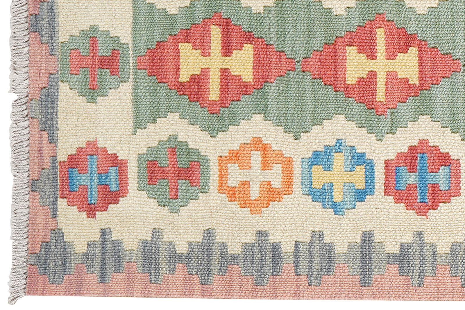 Kelim Gashgai — Handgefertigt, 244x61 cm, Beige, 100% Virgin Wool | View 4