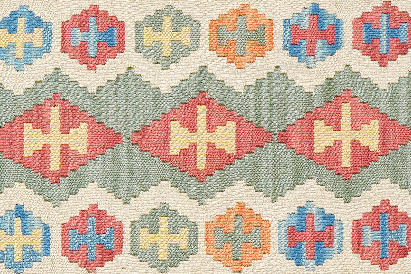 Kelim Gashgai — Handmade, 61x244 cm, Green, 100% Virgin Wool | View 5
