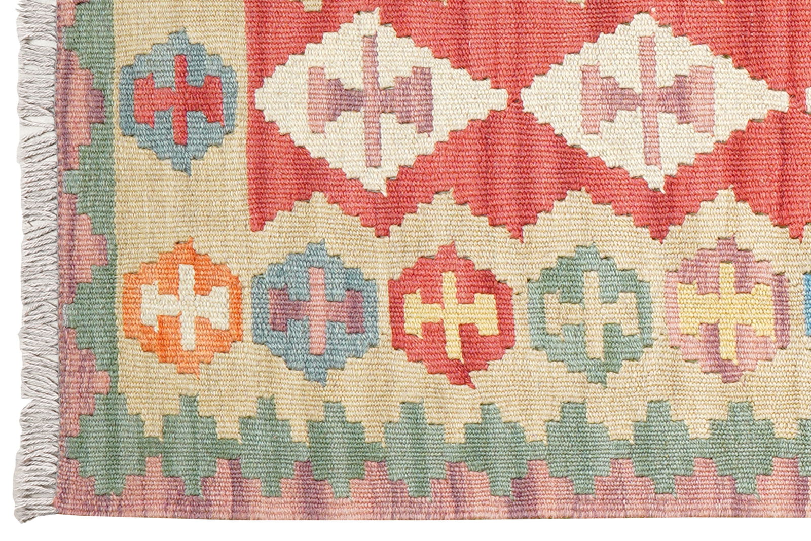 Kelim Gashgai — Handgefertigt, 244x60 cm, Beige, 100% Virgin Wool | View 4
