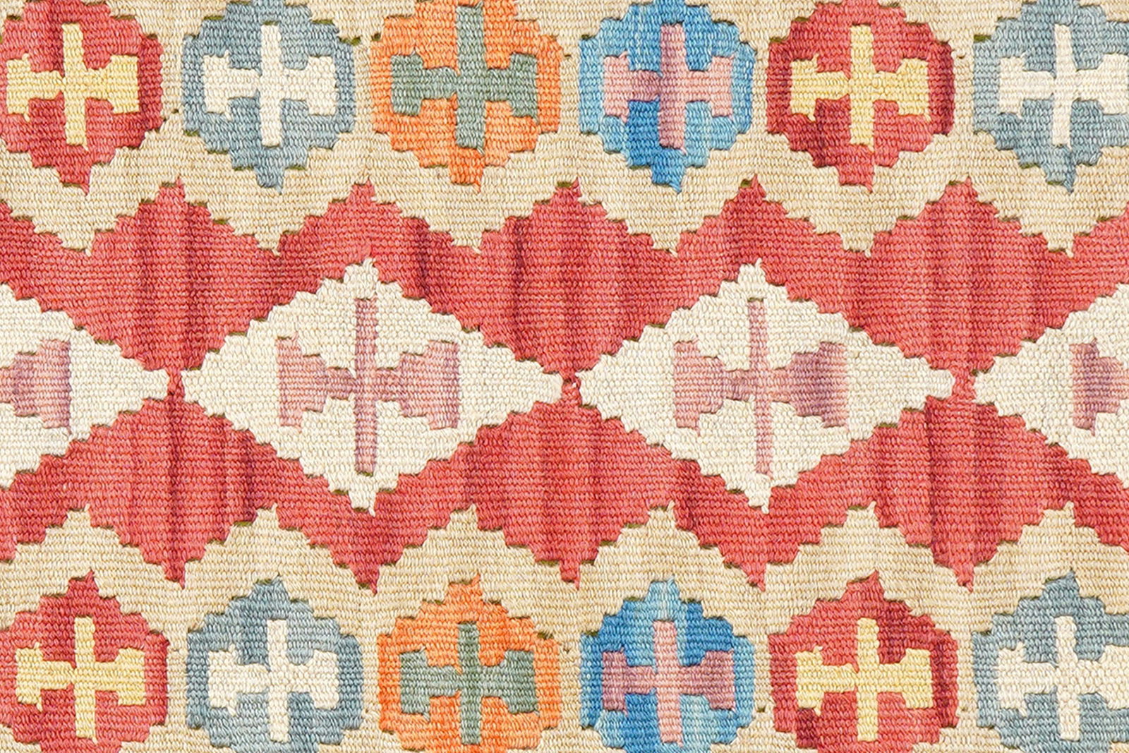 Kelim Gashgai — Handgefertigt, 244x60 cm, Beige, 100% Virgin Wool | View 6