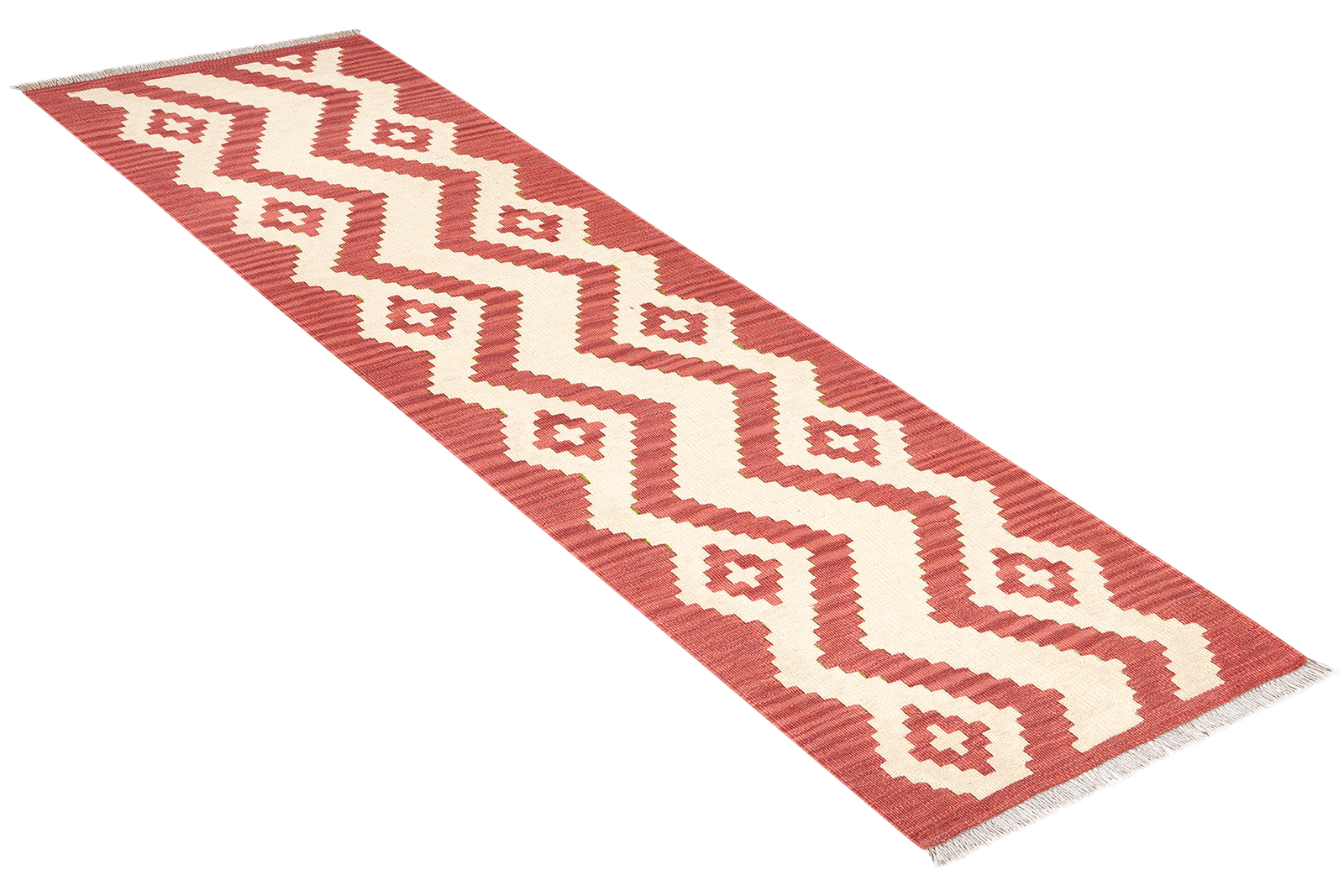 Kelim Gashgai — Handmade, 61x202 cm, Beige, 100% Virgin Wool | View 4