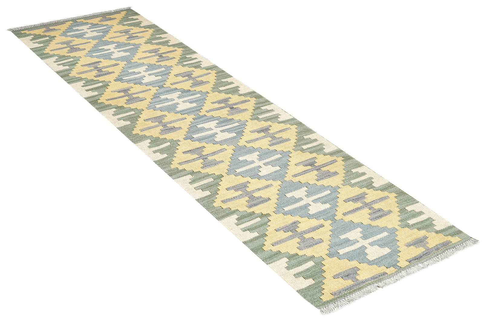 Kelim Gashgai — Handmade, 59x198 cm, Yellow, 100% Virgin Wool | View 4