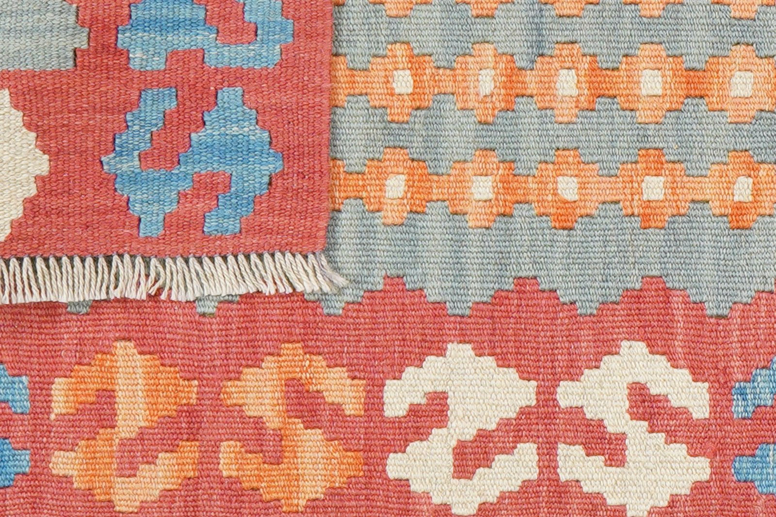 Kelim Gashgai — Handmade, 59x190 cm, Green, 100% Virgin Wool | View 6