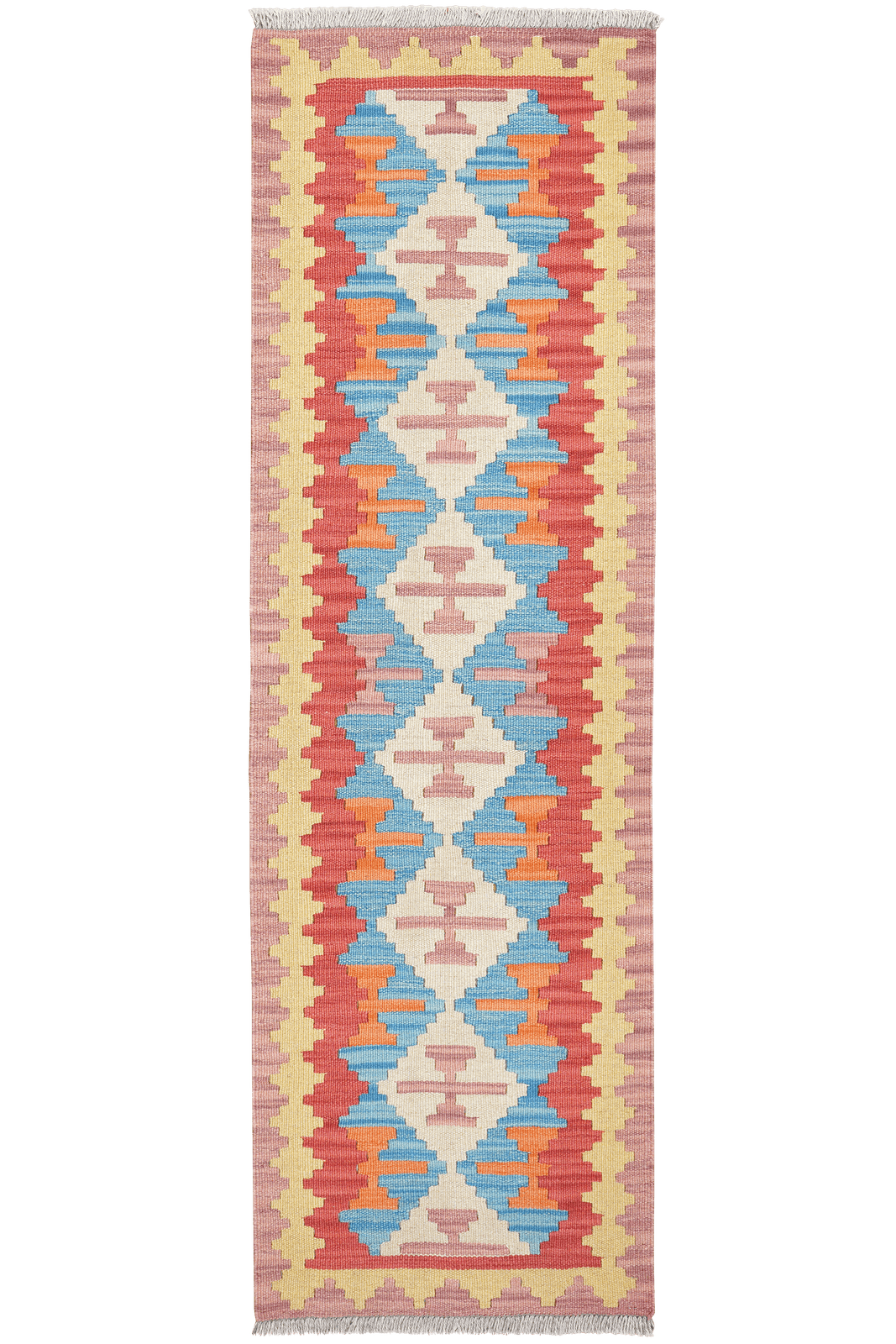 Kelim Gashgai — Handmade, 58x187 cm, Blue, 100% Virgin Wool | Main view