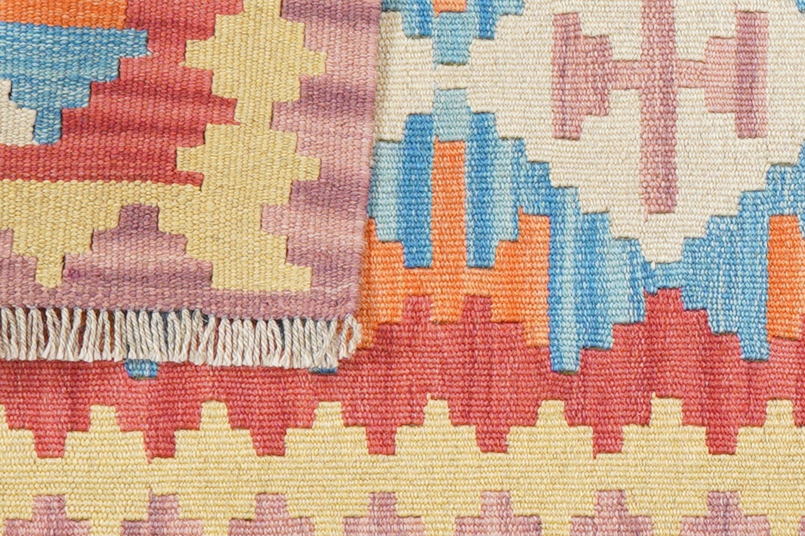 Kelim Gashgai — Handmade, 58x187 cm, Blue, 100% Virgin Wool | View 6