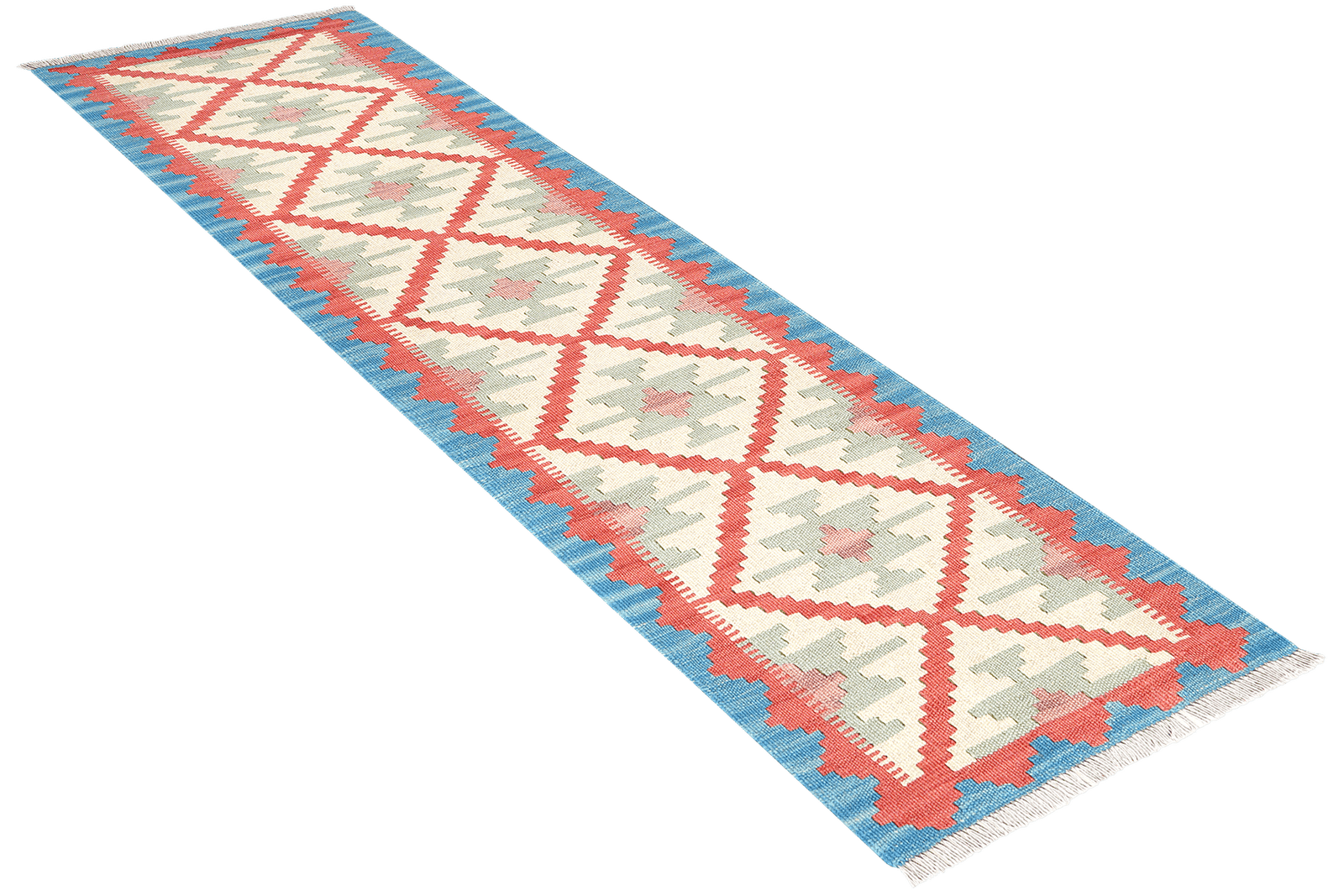 Kelim Gashgai — Handmade, 60x193 cm, Red, 100% Virgin Wool | View 4