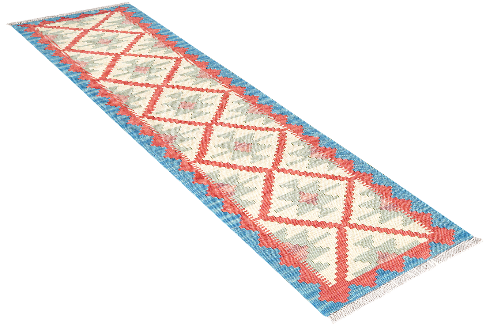 Kelim Gashgai — Handgefertigt, 193x60 cm, Blau, 100% Virgin Wool | View 5