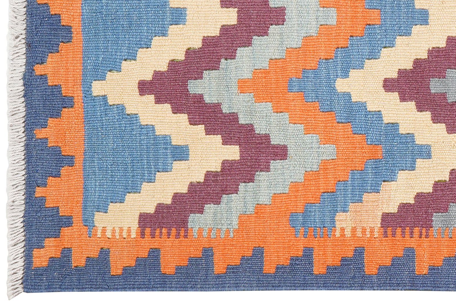Kelim Gashgai — Handgefertigt, 197x55 cm, Blau, 100% Virgin Wool | View 4