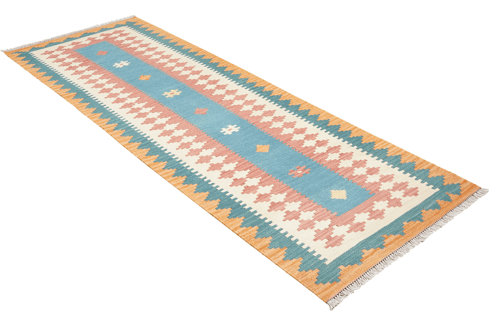 Kelim Gashgai — Handmade, 82x243 cm, Blue, 100% Virgin Wool | View 4